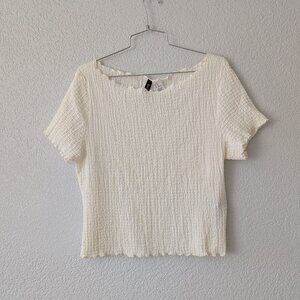 H&M Women's White and Cream Shirt